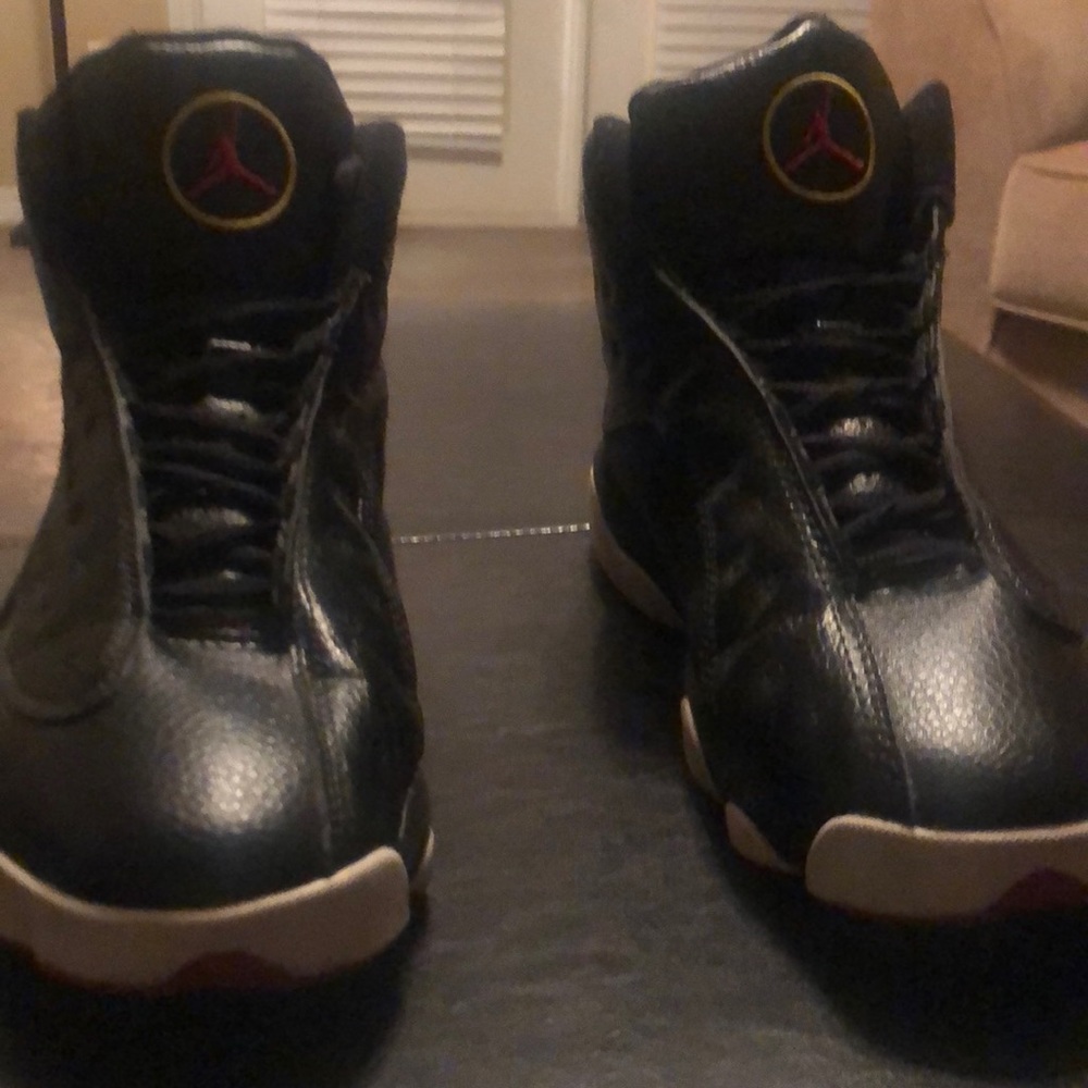 Playoff Jordan 13s Black and Red